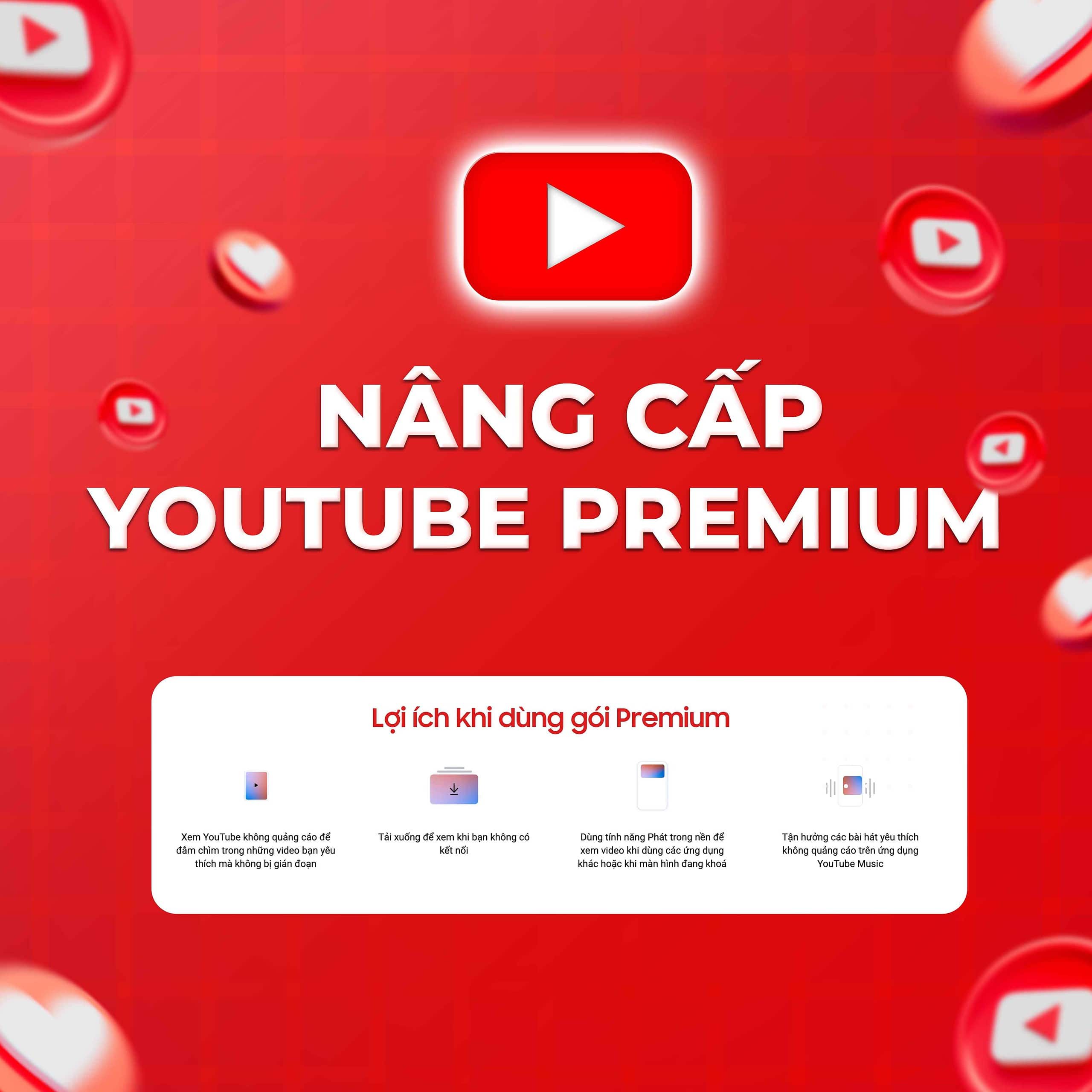 Mô tả quy trình nâng cấp Youtube Premium tại XGiaRe.com một cách đơn giản và nhanh chóng