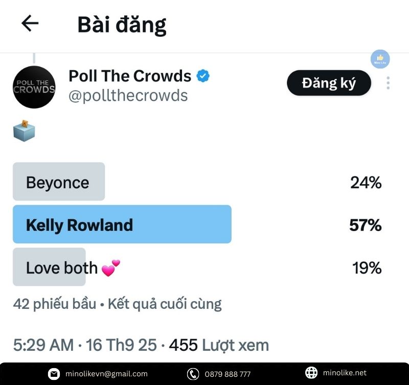 Dịch vụ tăng vote poll X uy tín tại XGiaRe.com
